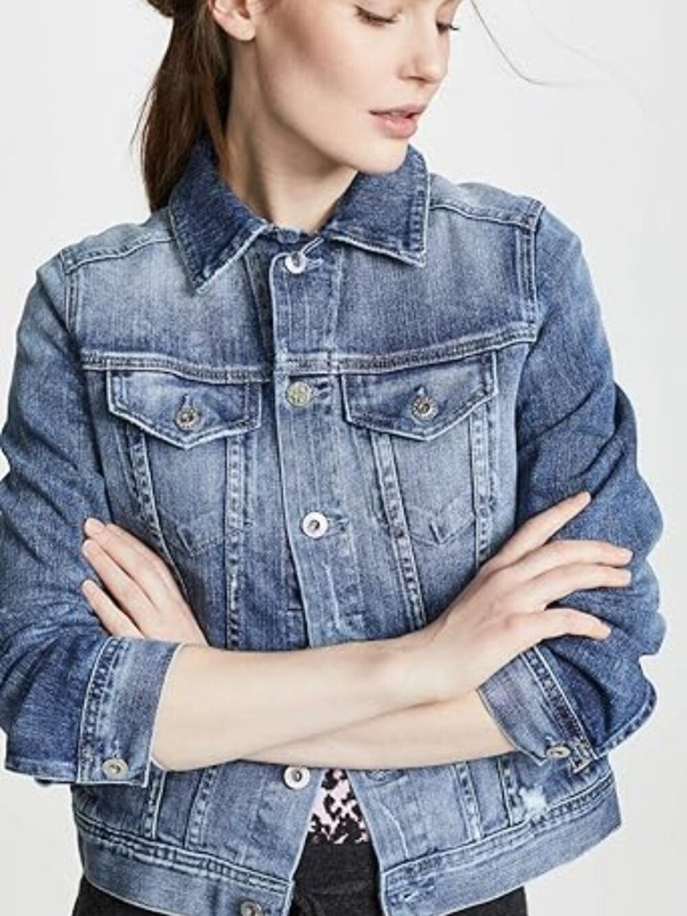 AG Adriano Goldschmied Women's MYA Jean Jacket SZ L